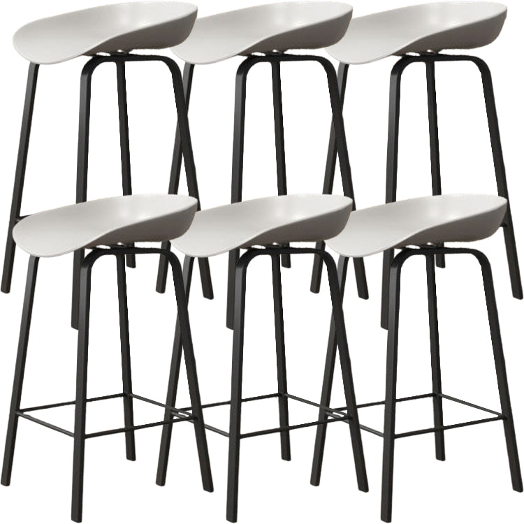 Modern Backrest Armless Counter Stool Iron Cafe Bar Stool with Pedal and Acrylic Seat