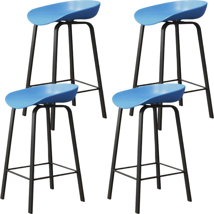 Modern Backrest Armless Counter Stool Iron Cafe Bar Stool with Pedal and Acrylic Seat