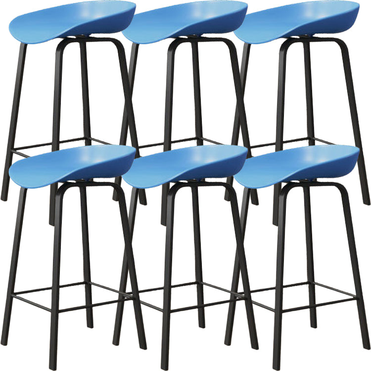 Modern Backrest Armless Counter Stool Iron Cafe Bar Stool with Pedal and Acrylic Seat