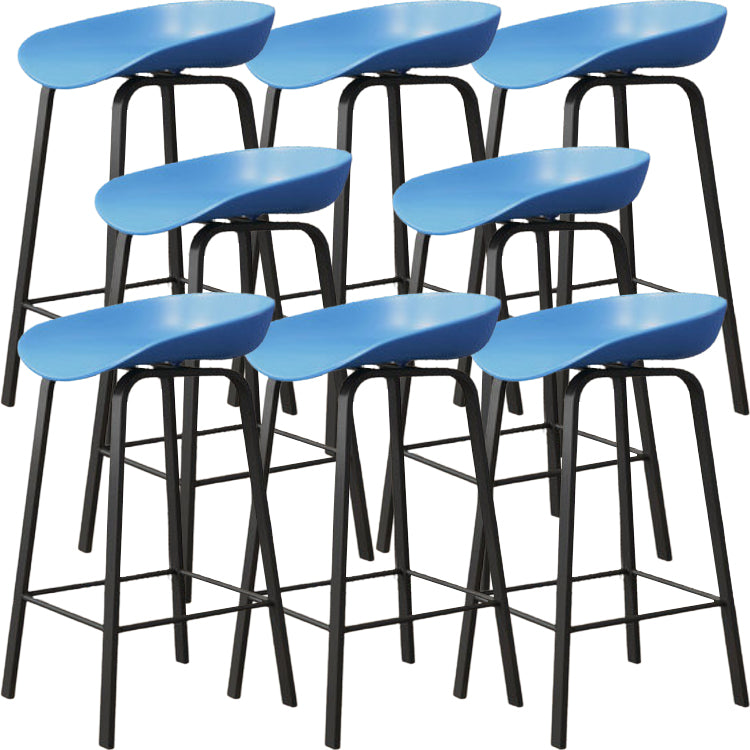 Modern Backrest Armless Counter Stool Iron Cafe Bar Stool with Pedal and Acrylic Seat