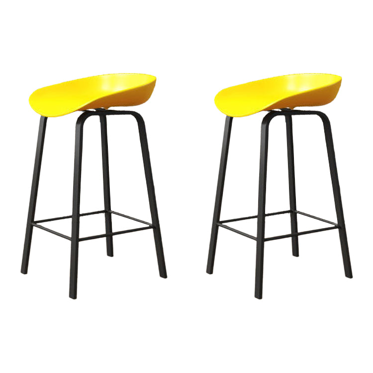 Modern Backrest Armless Counter Stool Iron Cafe Bar Stool with Pedal and Acrylic Seat