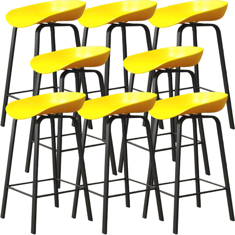 Modern Backrest Armless Counter Stool Iron Cafe Bar Stool with Pedal and Acrylic Seat