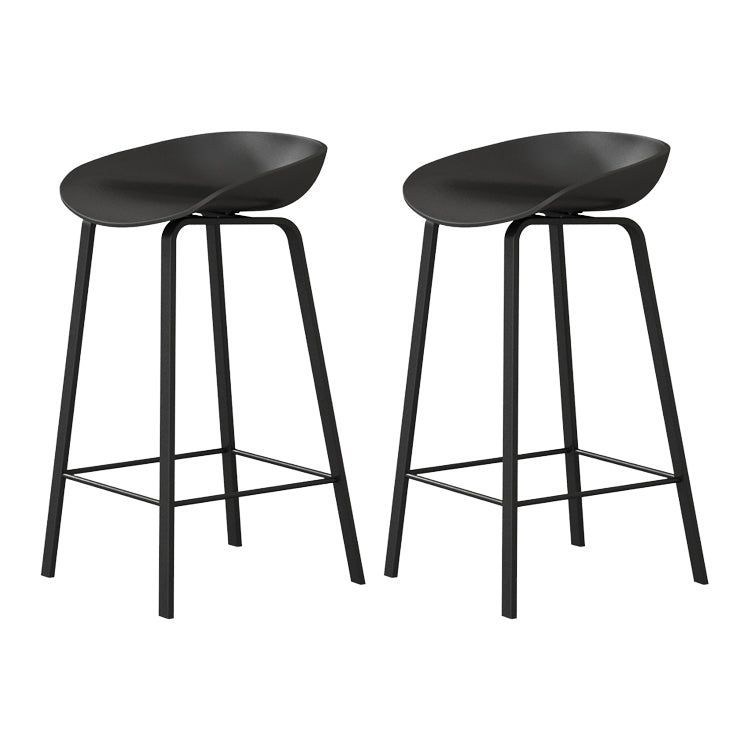Modern Backrest Armless Counter Stool Iron Cafe Bar Stool with Pedal and Acrylic Seat