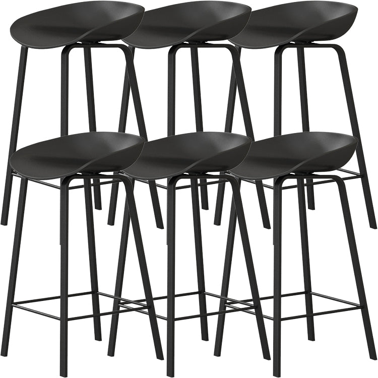 Modern Backrest Armless Counter Stool Iron Cafe Bar Stool with Pedal and Acrylic Seat