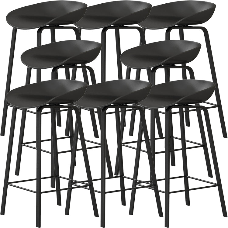 Modern Backrest Armless Counter Stool Iron Cafe Bar Stool with Pedal and Acrylic Seat