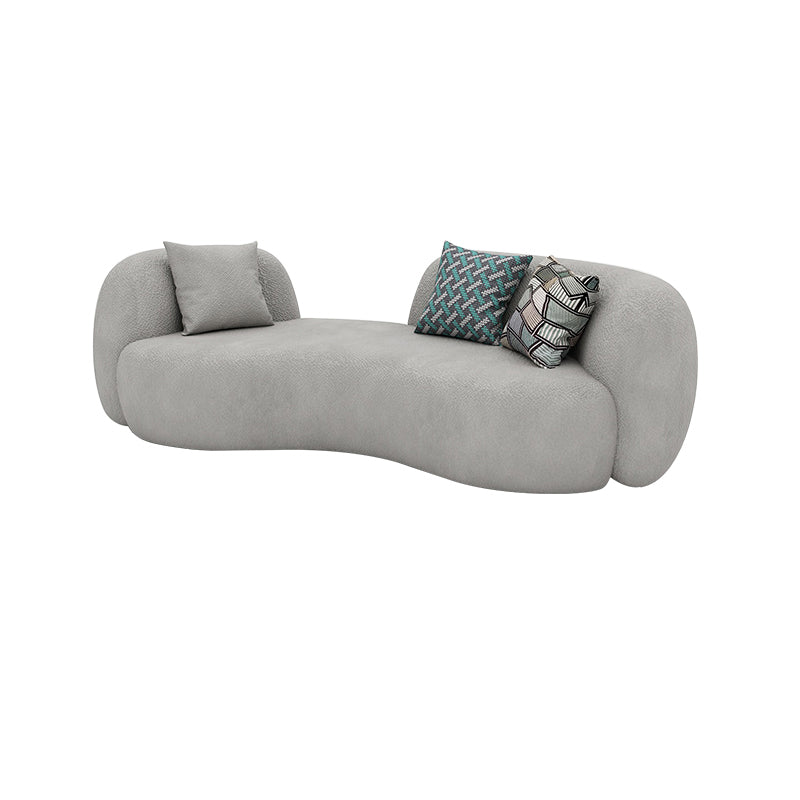 Contemporary Tight Back Tuxedo Arm Curved Settee Couch in Grey/white