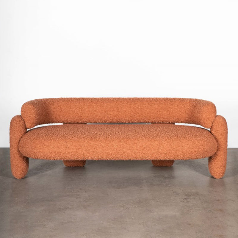 Contemporary Tight Back Curved Tuxedo Arm Stationary Settee Couch