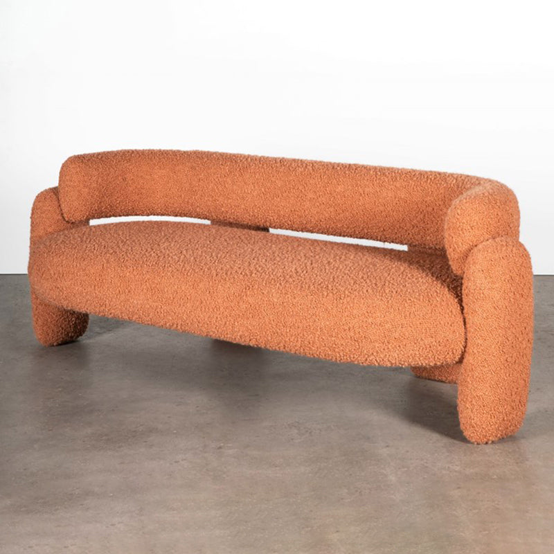 Contemporary Tight Back Curved Tuxedo Arm Stationary Settee Couch