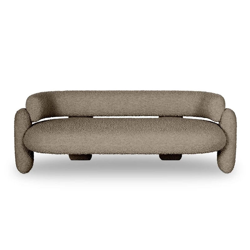 Contemporary Tight Back Curved Tuxedo Arm Stationary Settee Couch