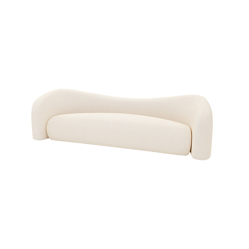 Contemporary Tight Back Sofa Tuxedo Arm Settee Couch in White