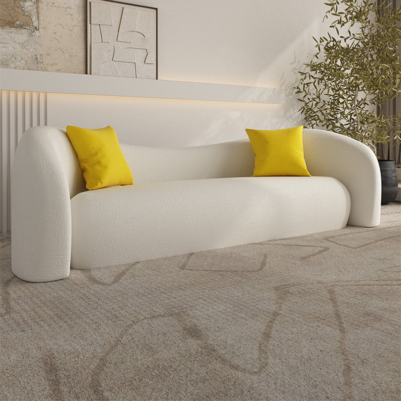 Contemporary Tight Back Sofa Tuxedo Arm Settee Couch in White