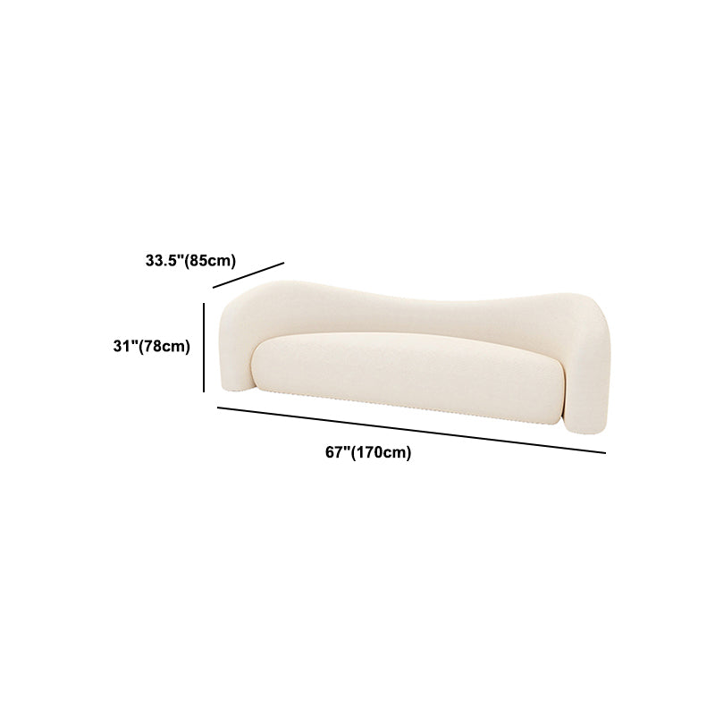 Contemporary Tight Back Sofa Tuxedo Arm Settee Couch in White