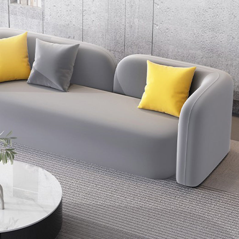 Velvet Gray Armless Sofa Contemporary Standard Sofa with Tight Back