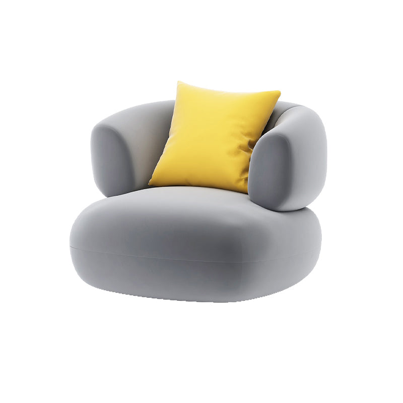 Velvet Gray Armless Sofa Contemporary Standard Sofa with Tight Back