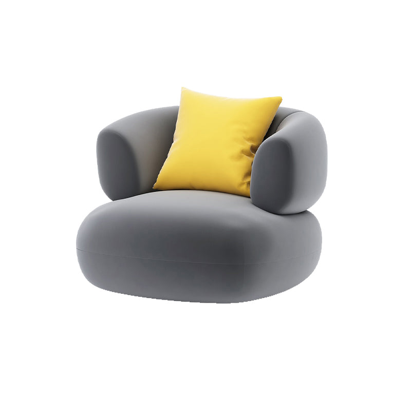 Velvet Gray Armless Sofa Contemporary Standard Sofa with Tight Back