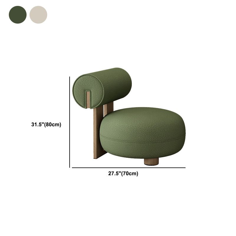 Wool Contemporary Curved Sofa Recessed Arm Sofa for Living Room, Apartment