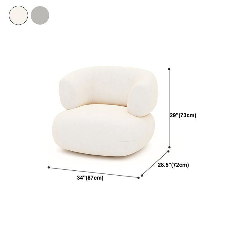 Wool Contemporary Sloped Arm Sofa Curved Sofa for Living Room, Apartment