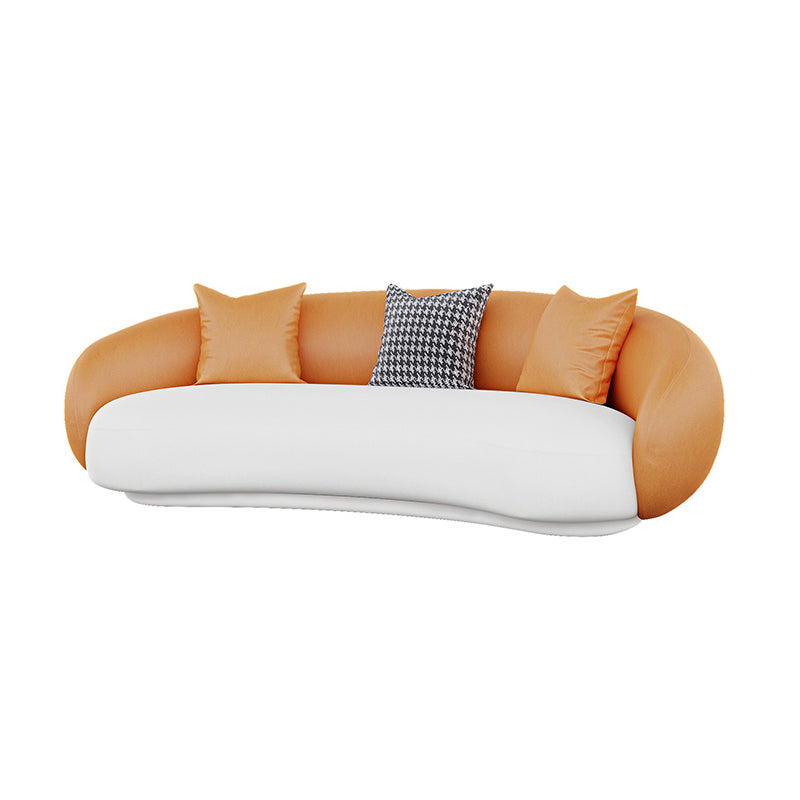 Contemporary Sloped Arm Sofa 28.34 Feet Tall Curved Sofa for Living Room