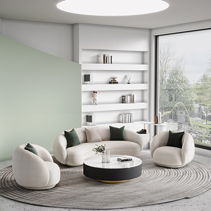 Contemporary Sloped Arm Sofa 28.34 Feet Tall Curved Sofa for Living Room