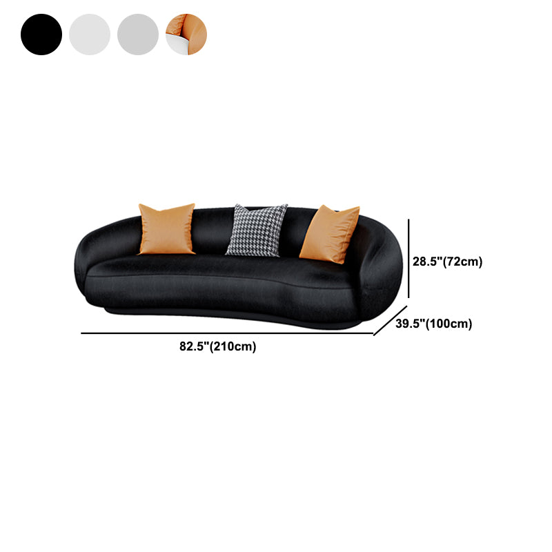 Contemporary Sloped Arm Sofa 28.34 Feet Tall Curved Sofa for Living Room