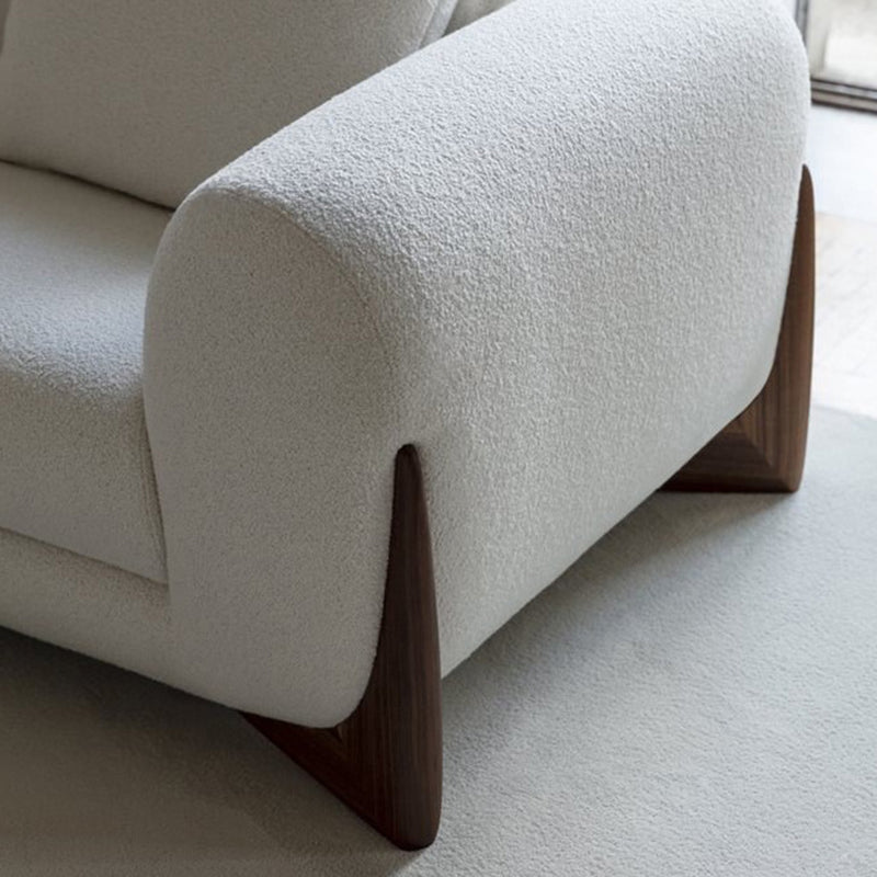 Modern Style Sofa Low Back with Sponge Cushion Filling Solid Wood Feet Sofa Bed