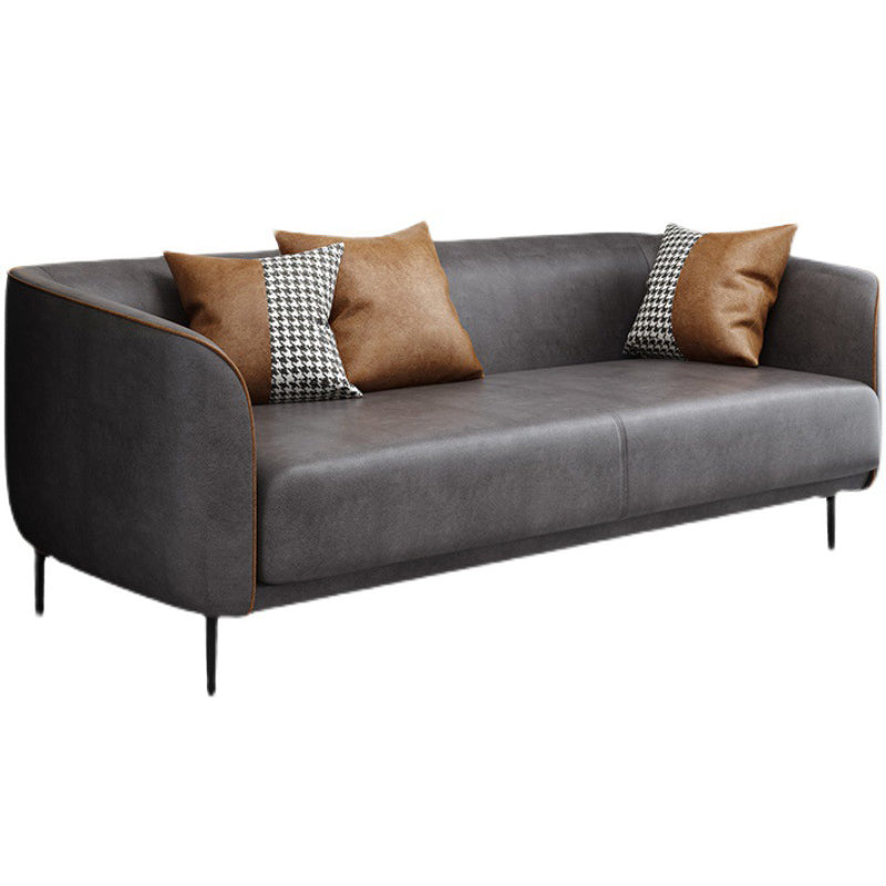 Faux Leather Tuxedo Arm Sofa 25.59" D x 30.70" H Sofa for Living Room