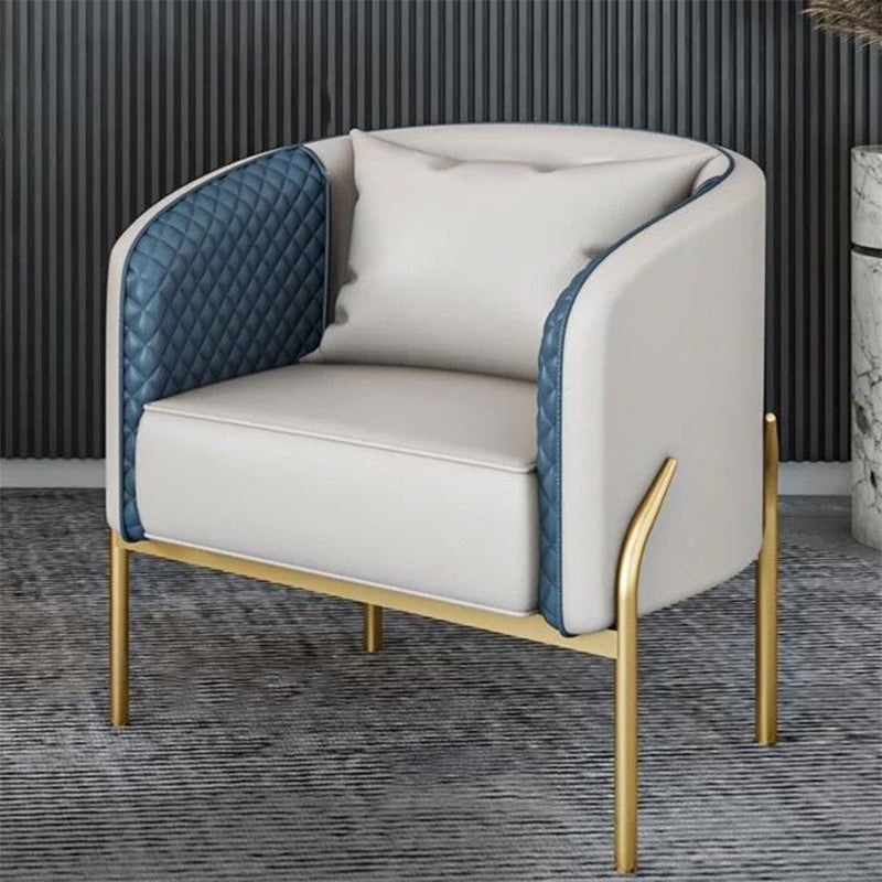 Standard Sofa 22.83" D X 27.55" H Sloped Arm Sofa with Golden Legs for Living Room