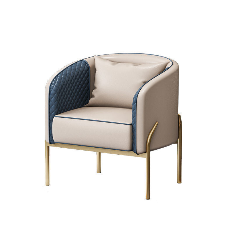 Standard Sofa 22.83" D X 27.55" H Sloped Arm Sofa with Golden Legs for Living Room