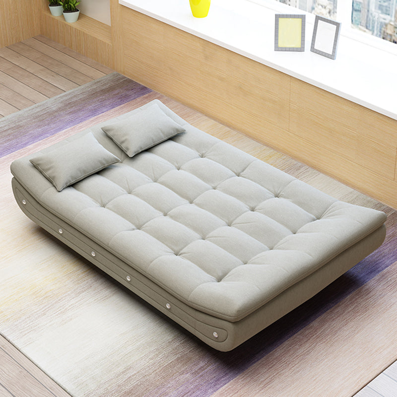 Cotton Blend Convertible Contemporary Biscuit Back Armless Sofa Bed