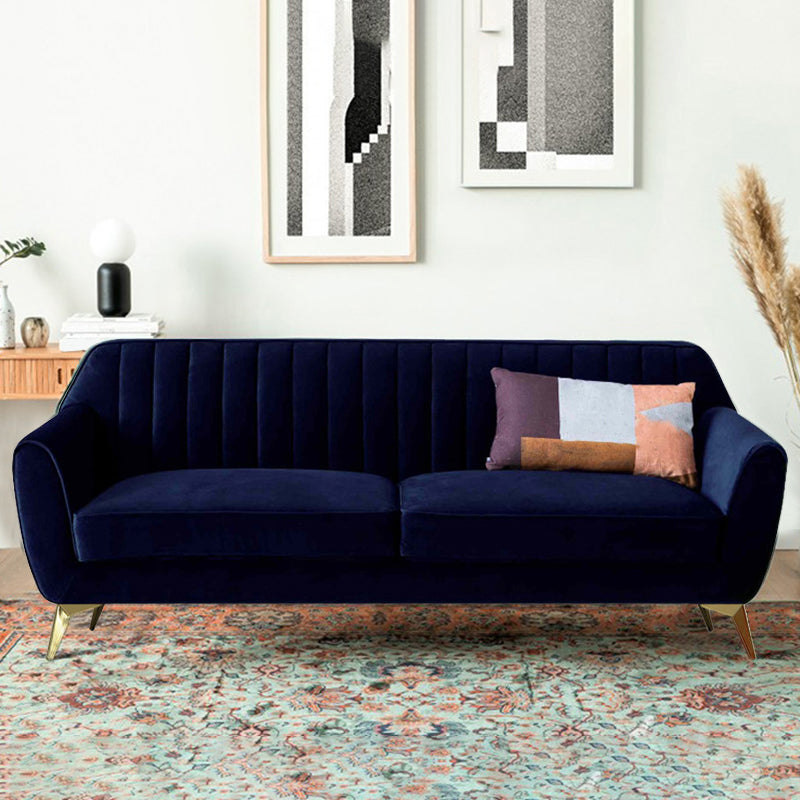 33.4"H Flared Arm Solid Color Velvet Standard Sofa for Living Room