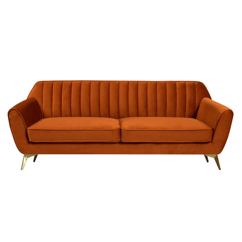 33.4"H Flared Arm Solid Color Velvet Standard Sofa for Living Room