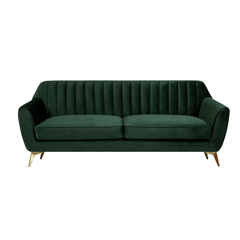 33.4"H Flared Arm Solid Color Velvet Standard Sofa for Living Room