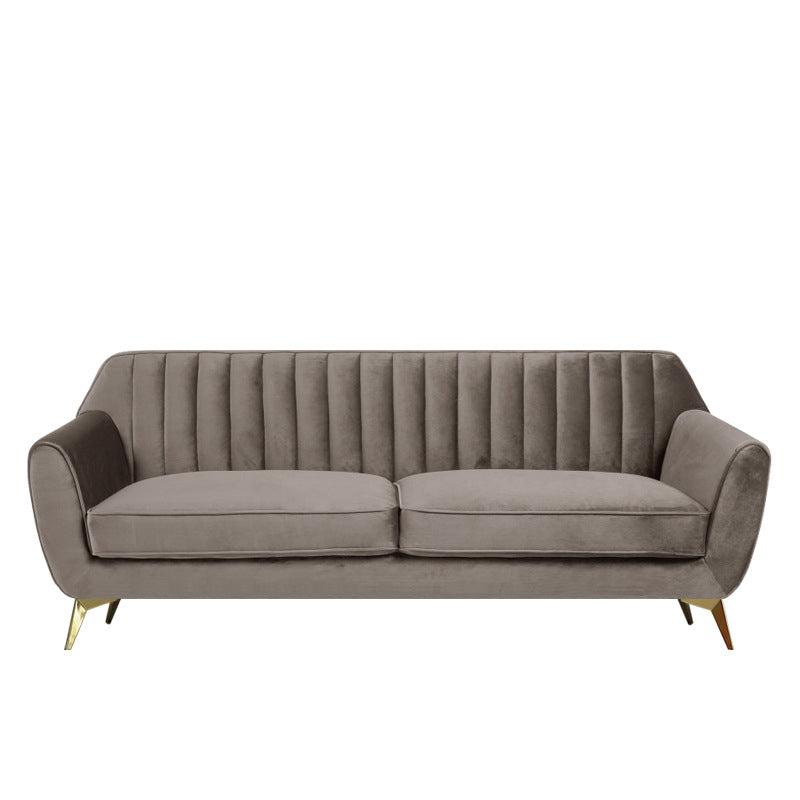 33.4"H Flared Arm Solid Color Velvet Standard Sofa for Living Room
