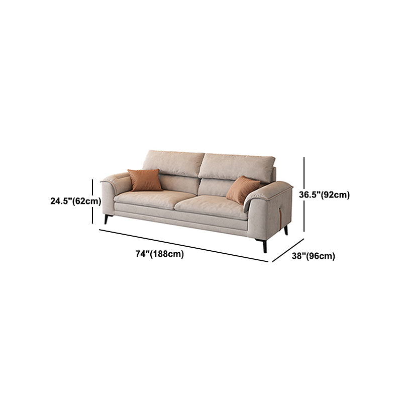 Modern Grey Faux Leather Sofa & Chaise Pillow Top Arm Sofa - 36.22" H