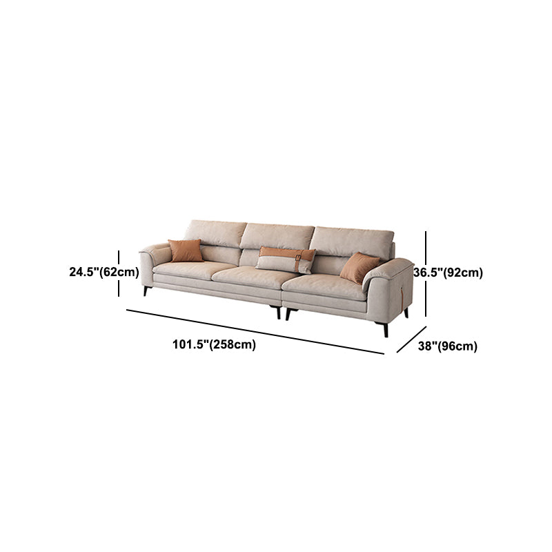 Modern Grey Faux Leather Sofa & Chaise Pillow Top Arm Sofa - 36.22" H
