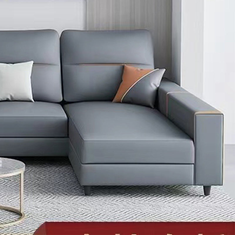 37.4"H Faux Leather Square Arm Sofa & Chaise for Living Room