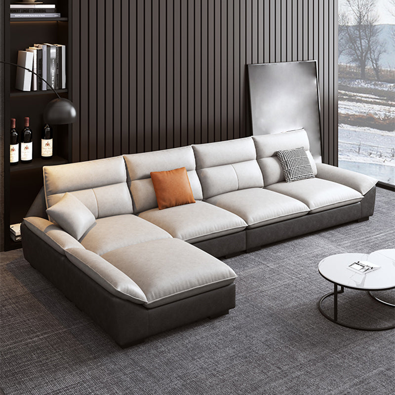 Flared Arm Sofa in White Stain/Water Resistant Sofa & Chaise