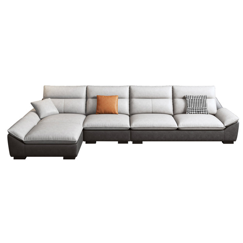 Flared Arm Sofa in White Stain/Water Resistant Sofa & Chaise