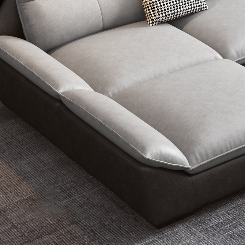 Flared Arm Sofa in White Stain/Water Resistant Sofa & Chaise