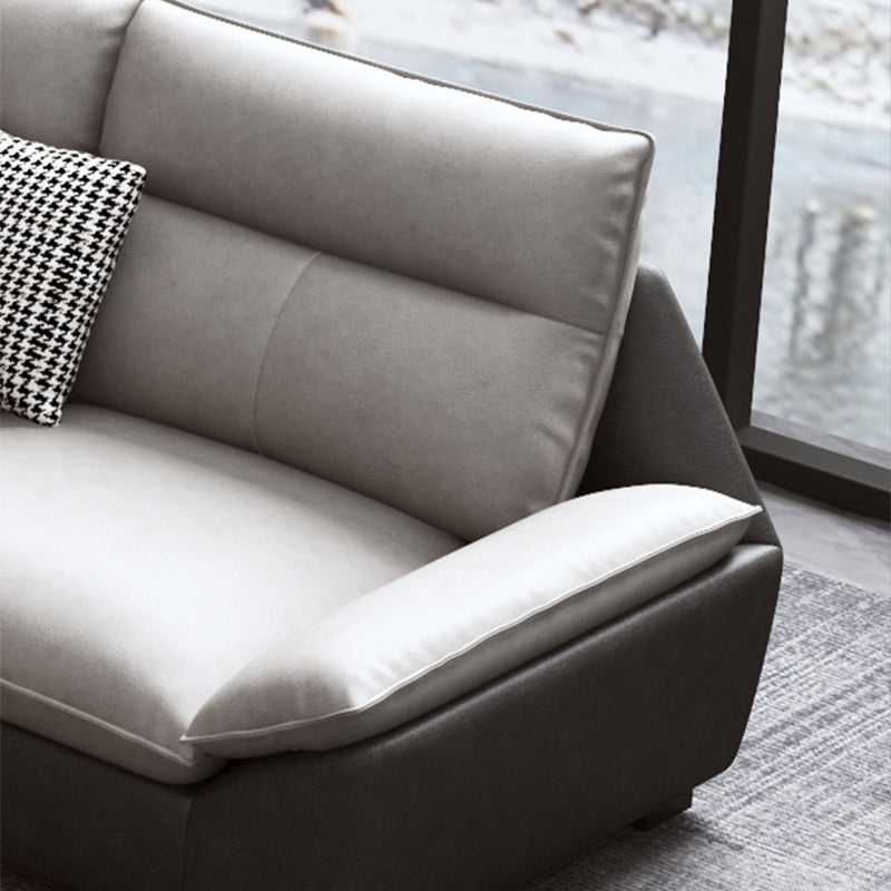 Flared Arm Sofa in White Stain/Water Resistant Sofa & Chaise
