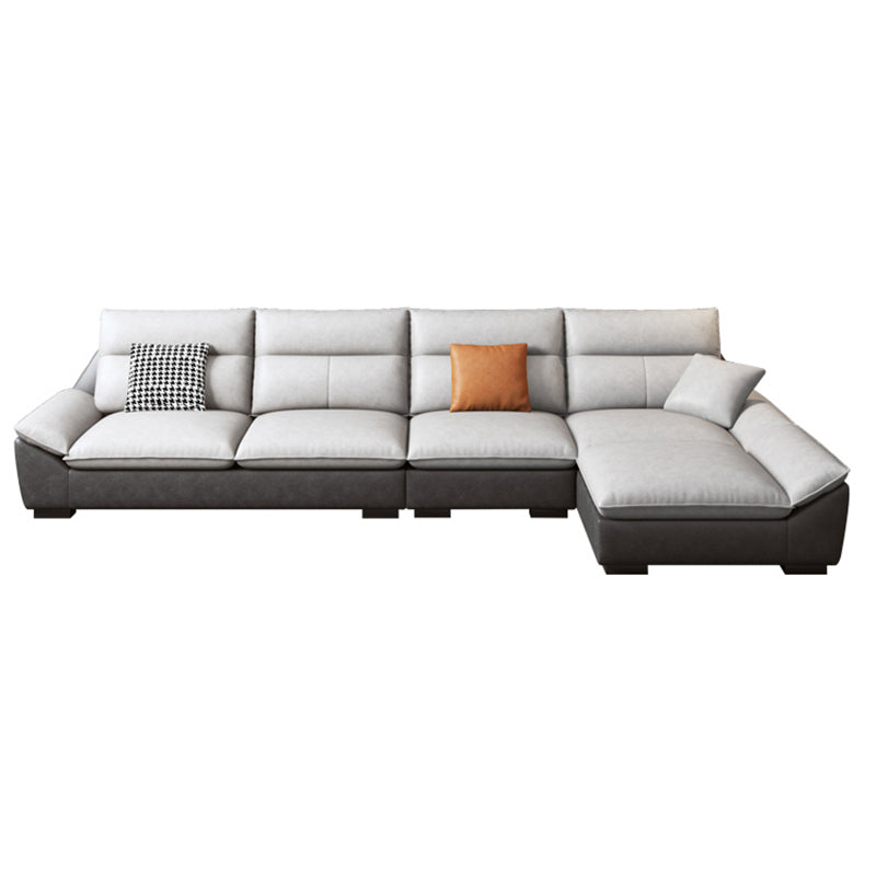 Flared Arm Sofa in White Stain/Water Resistant Sofa & Chaise