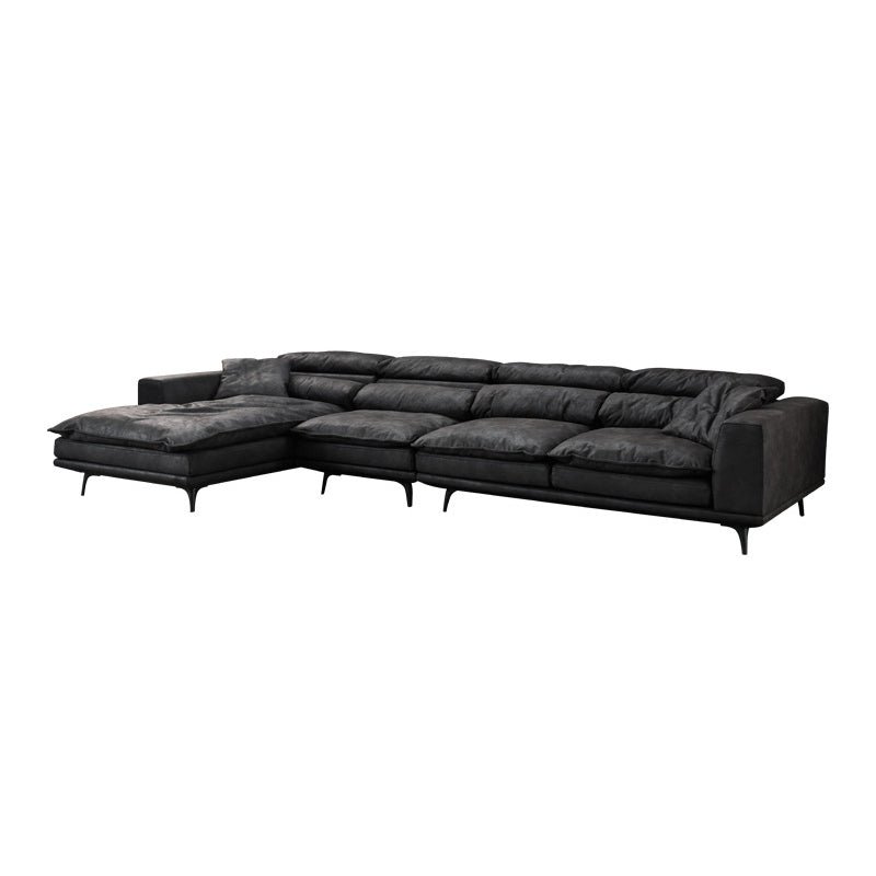 Square Armrest Cushioning Backrest Black Metal Sofa Legs Black Tech Fabric Sofa Bed