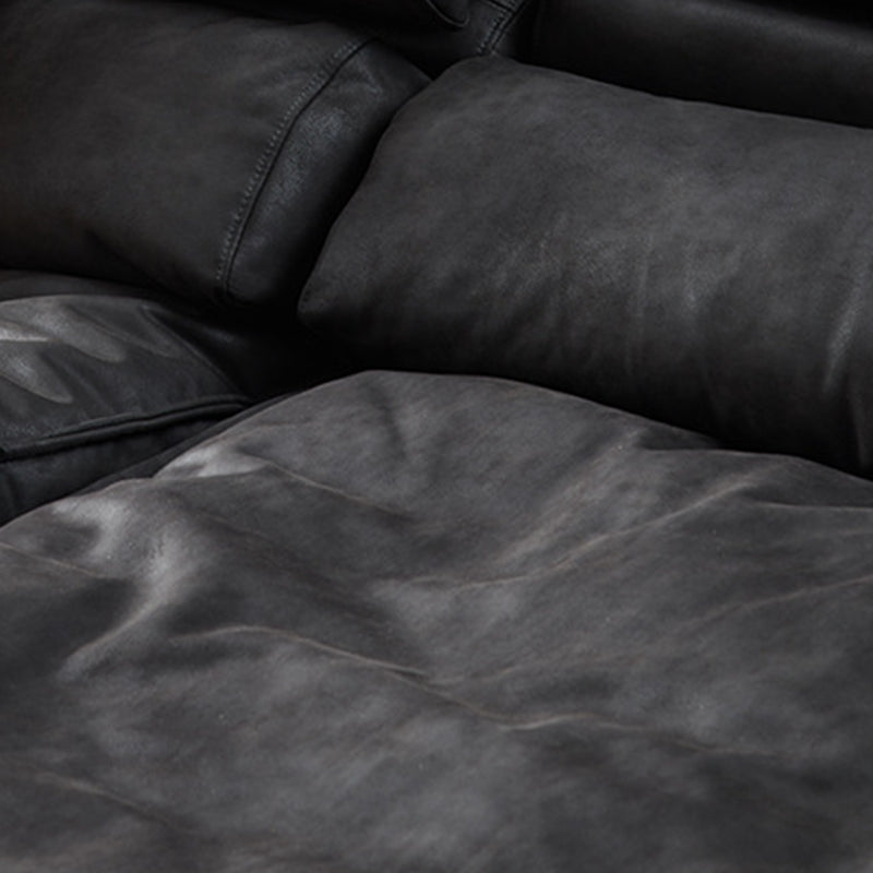 Square Armrest Cushioning Backrest Black Metal Sofa Legs Black Tech Fabric Sofa Bed