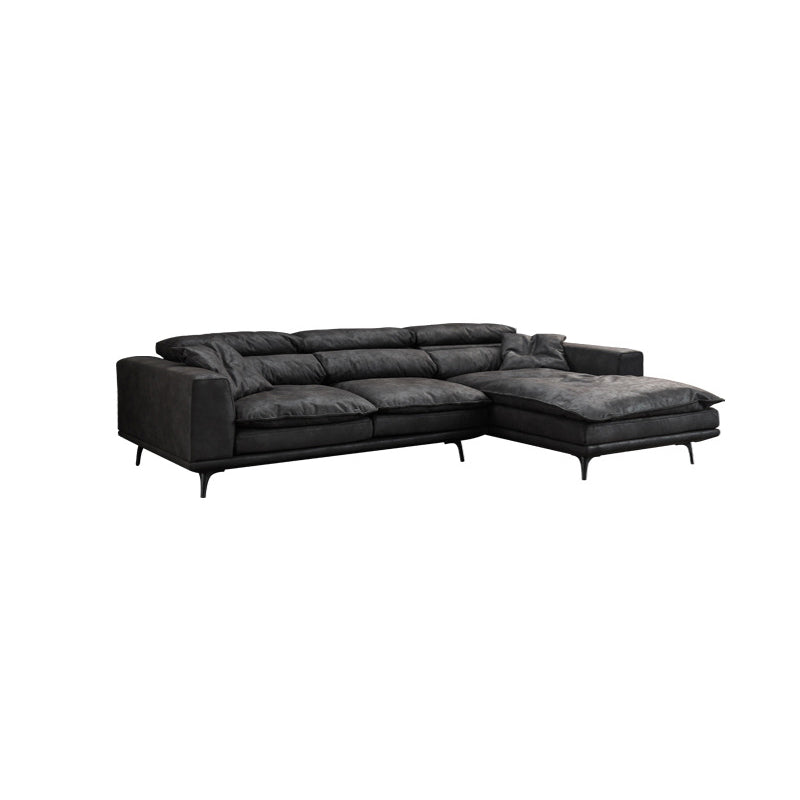 Square Armrest Cushioning Backrest Black Metal Sofa Legs Black Tech Fabric Sofa Bed