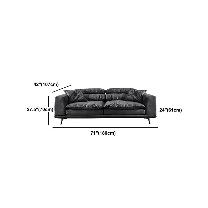 Square Armrest Cushioning Backrest Black Metal Sofa Legs Black Tech Fabric Sofa Bed