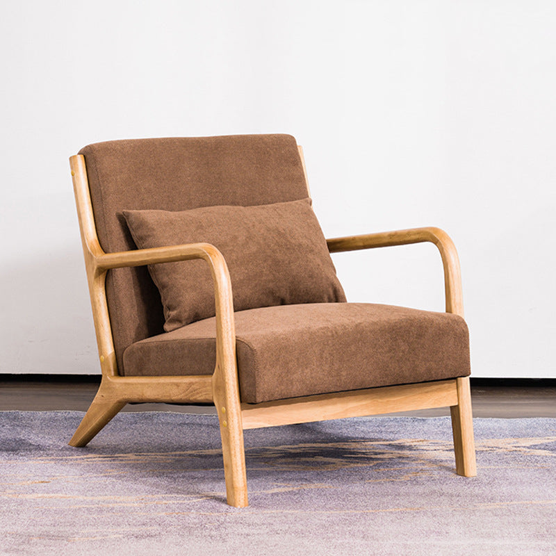 Lounge Accent Arm Chair Cotton Blend with Basic Four Legs and Pillow Back