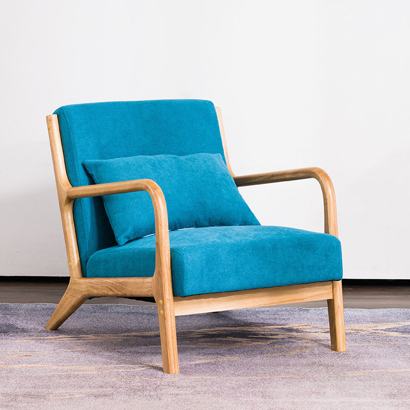 Lounge Accent Arm Chair Cotton Blend with Basic Four Legs and Pillow Back