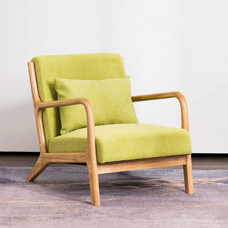 Lounge Accent Arm Chair Cotton Blend with Basic Four Legs and Pillow Back