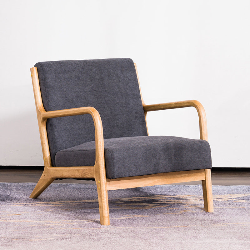 Lounge Accent Arm Chair Cotton Blend with Basic Four Legs and Pillow Back