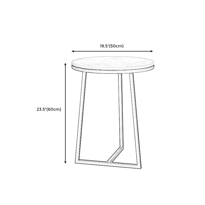 Modern Style Marble Top and Iron Work Black/gold Base Side Table